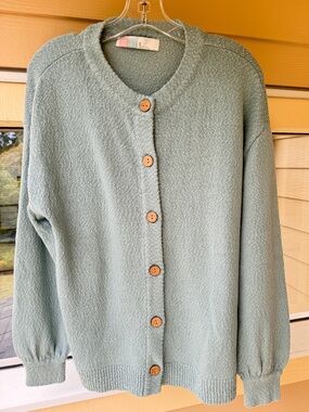 Free People Beach Free-Est Ameena Cardigan Sweater XS Blue Haze Button Front